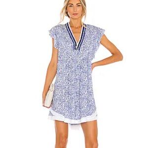 Poupette St. Barth Sasha Mini Dress Calypso Blue Size Small